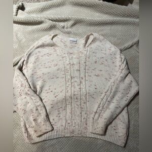 Shyanne Western Cream and Pink Speckled Sweater Size Large - Cozy, Rodeo,Country